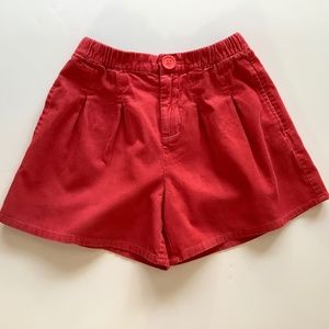 Mini Boden pleated micro cord shorts